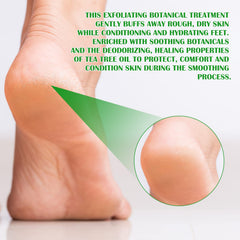 Person spraying Generic foot peel on heels demonstrating simple at-home use and fast exfoliation benefit