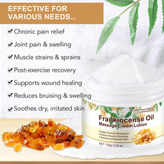 Generic frankincense balm next to hands for size comparison and easy-application benefit