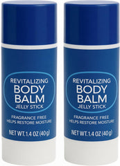 Generic balm stick front packaging showing size and twin pack convenience