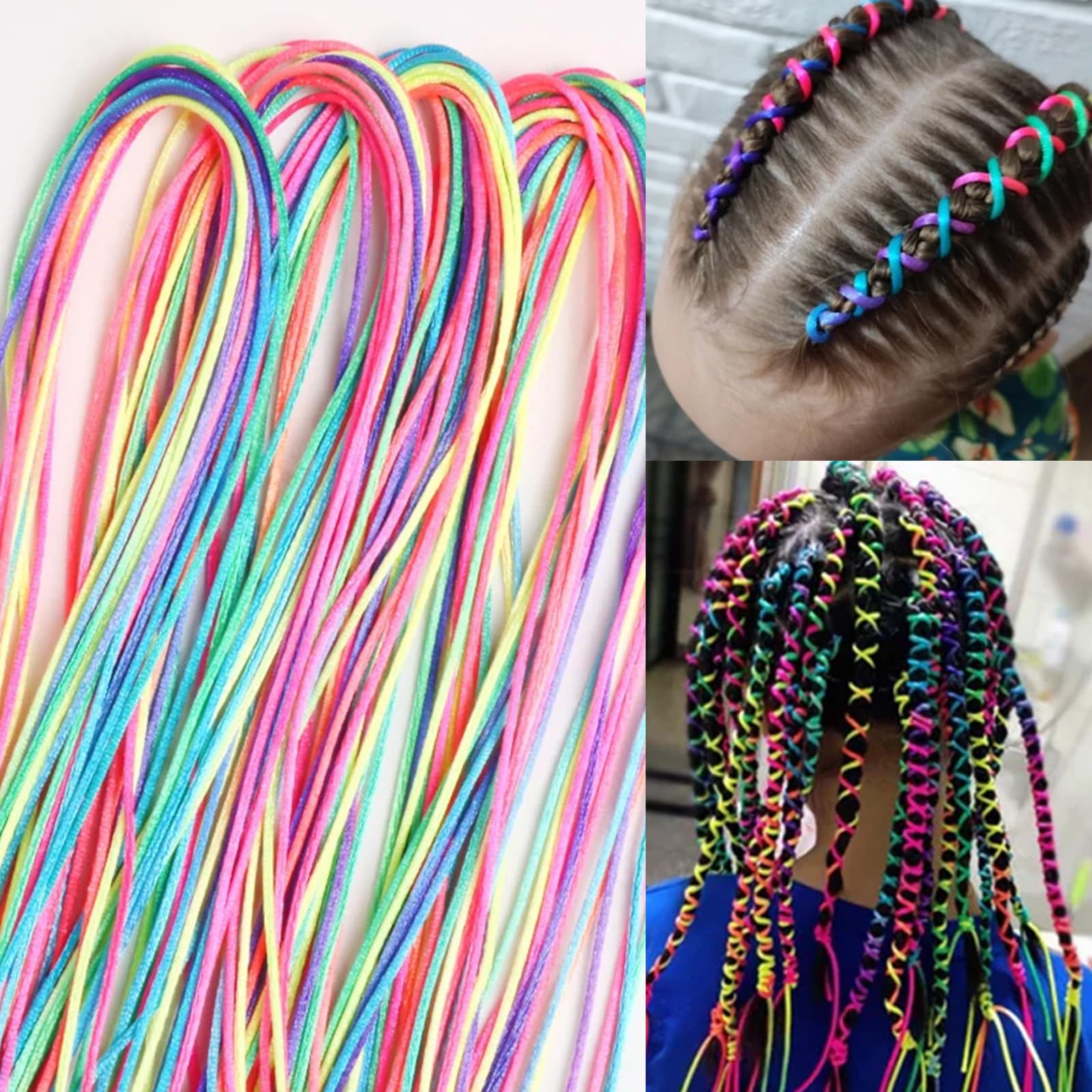 Generic brand front packaging showing 52 colorful hair wraps and rainbow variety for styling