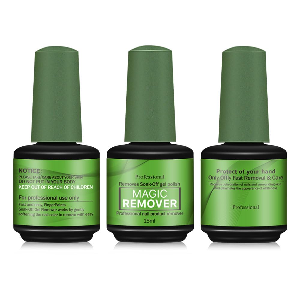 Generic front packaging of 3-pack gel remover showing compact travel bottles and convenience