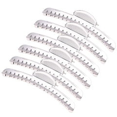 Generic front view of 12 silver metal wave clips showing compact pack and durable look