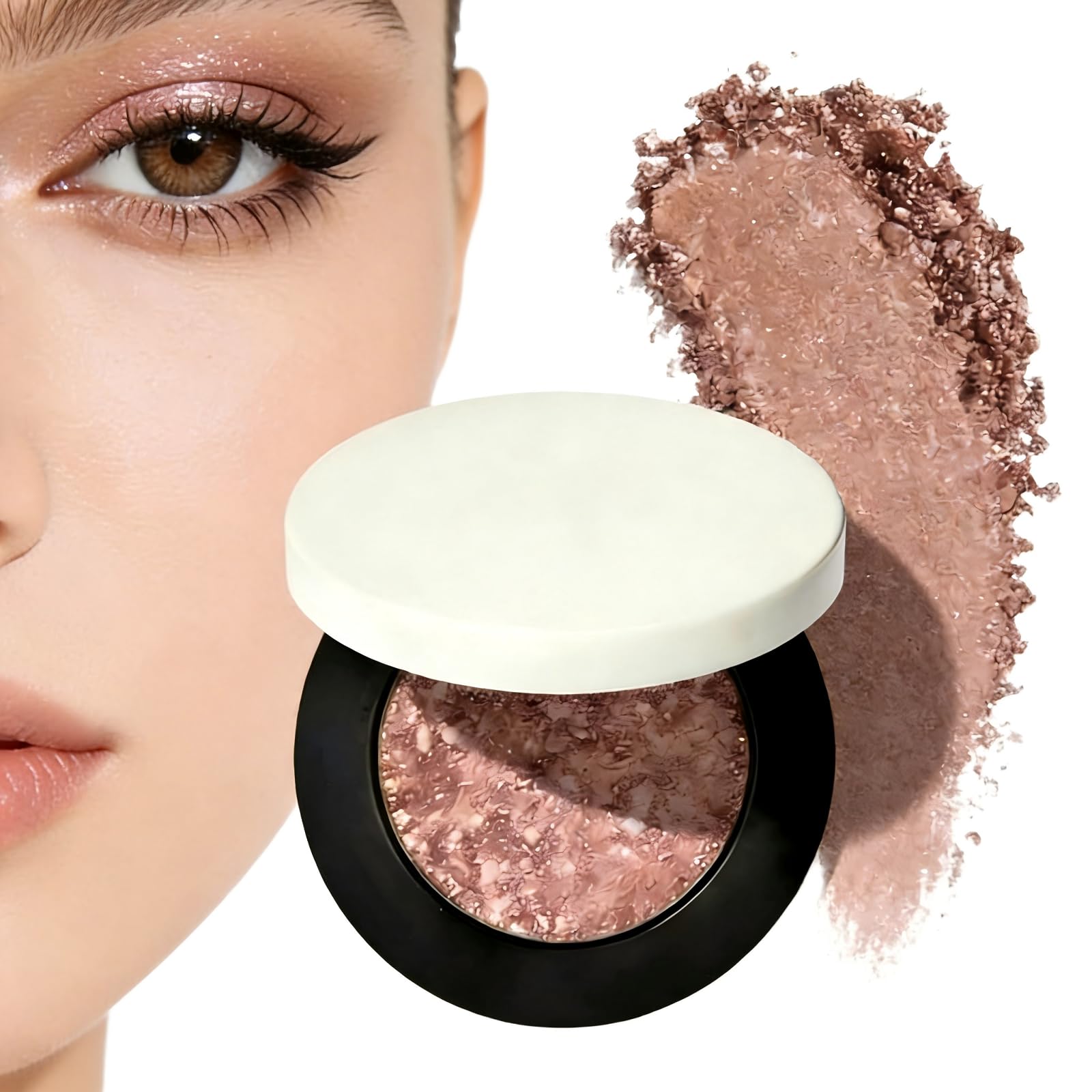 Generic front packaging of Multicolor Metallic Eyeshadow showing compact exterior and branding benefit of portability