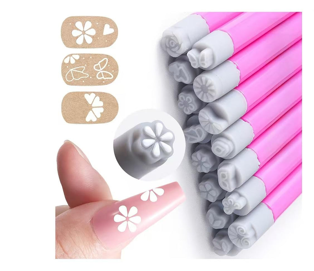Generic front packaging showing all stamp pens and patterns, easy DIY benefit