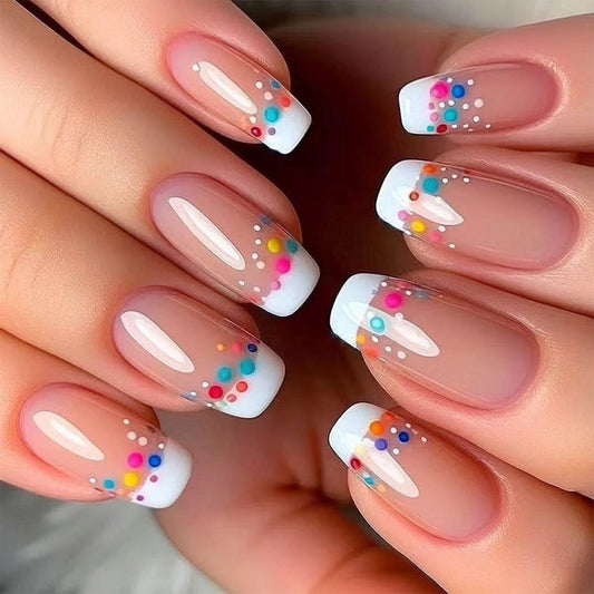 Generic front packaging showing 24-piece press-on nail kit and instant manicure benefit