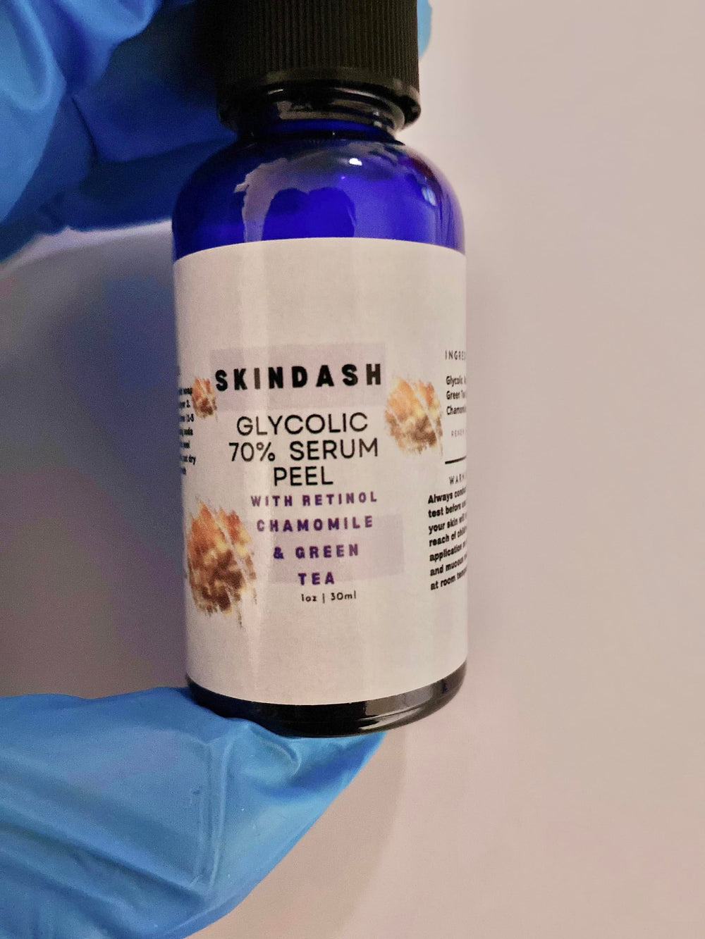 Generic serum on bathroom counter lifestyle shot showing easy at-home professional treatment benefit
