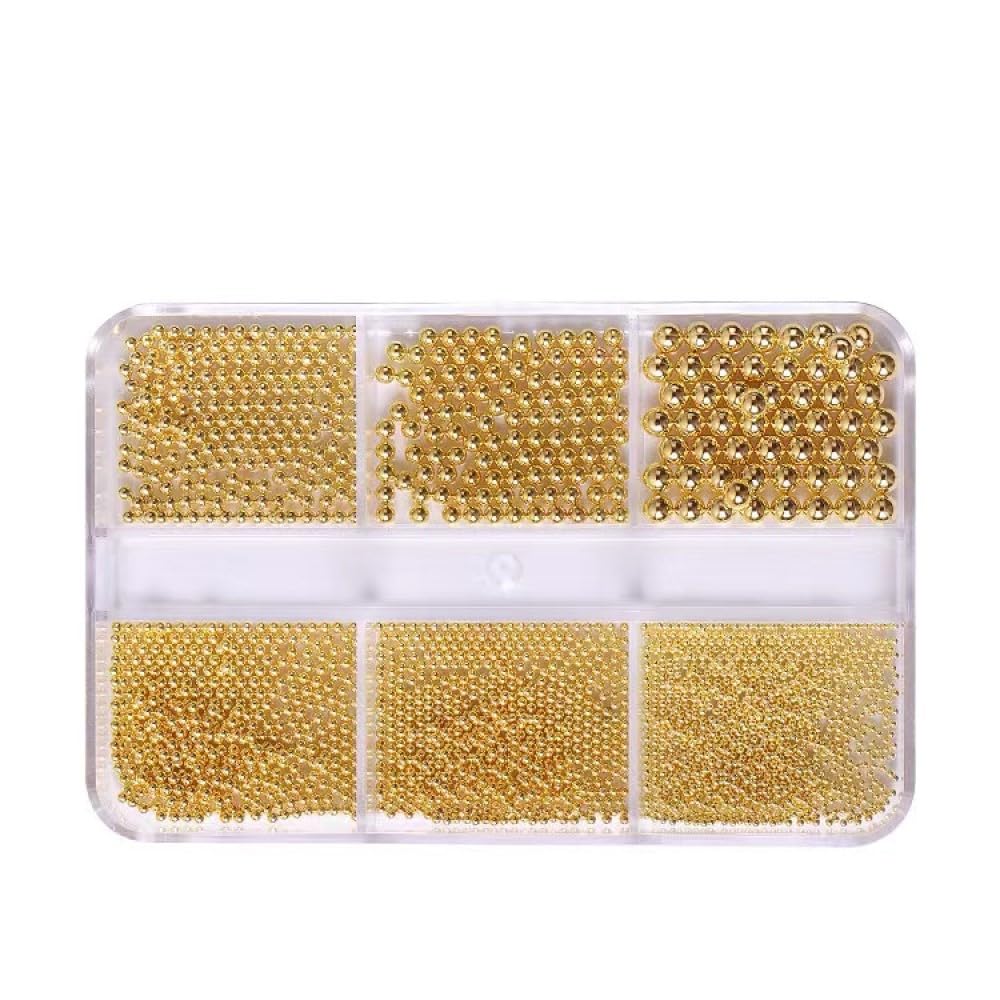 Generic gold beads front packaging shows neat compartments and portability