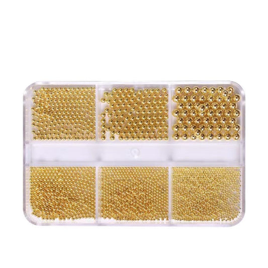 Generic gold beads front packaging shows neat compartments and portability