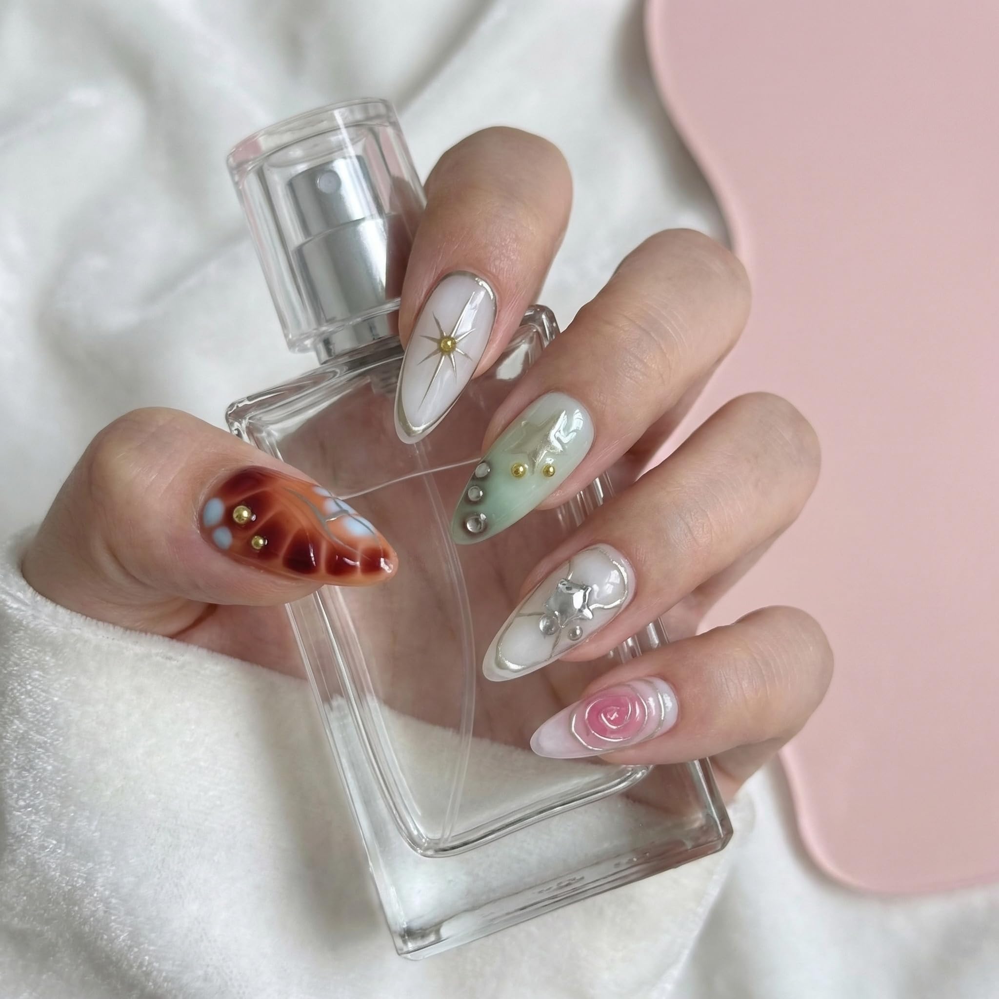 Generic macro shot of Y2K multicolor gradient, displays vivid color blending benefit