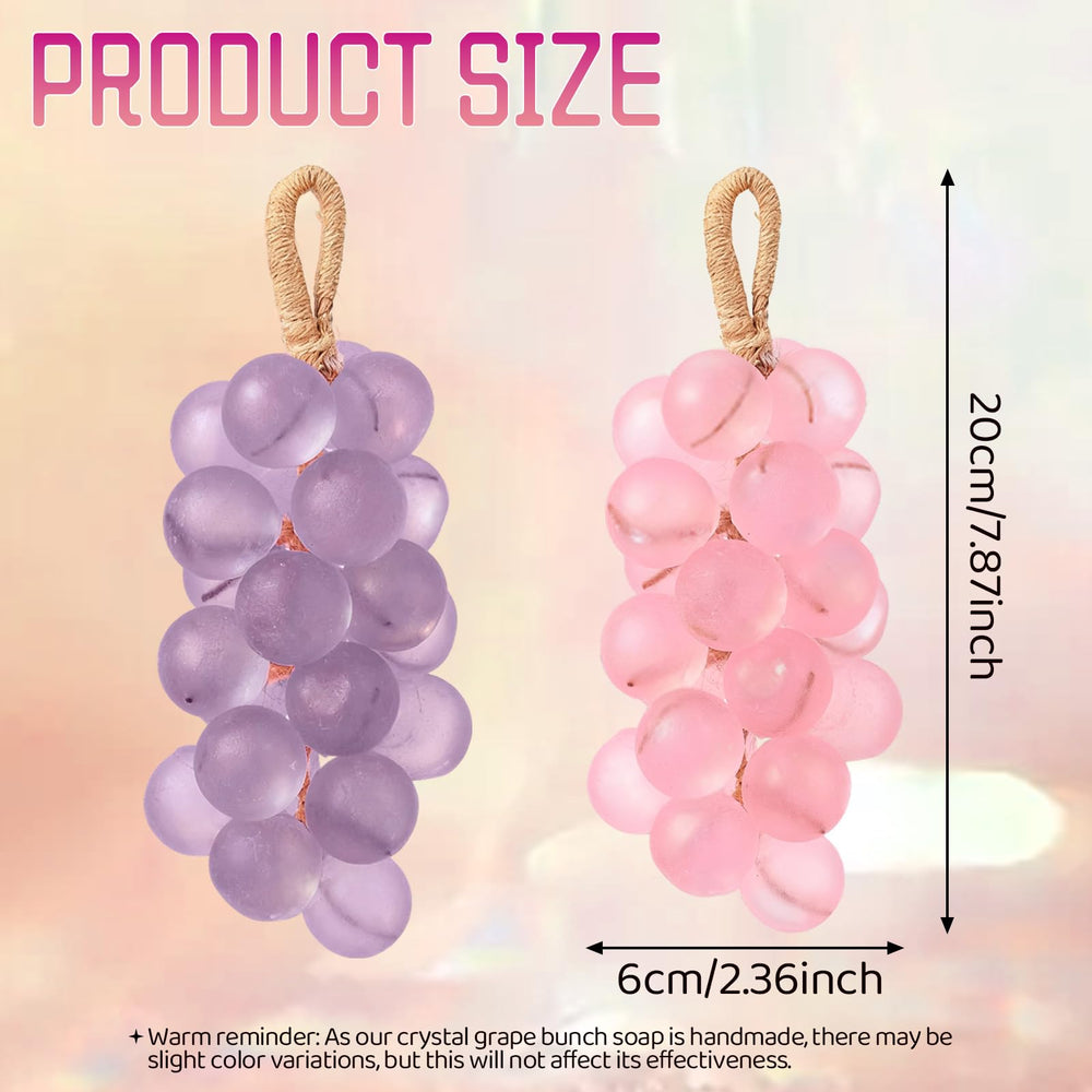 Generic grape soap lathered under hands demonstrating gentle cleansing foam
