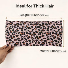 Generic model wearing wrap to show how it lifts curls at crown, maintains volume and shape