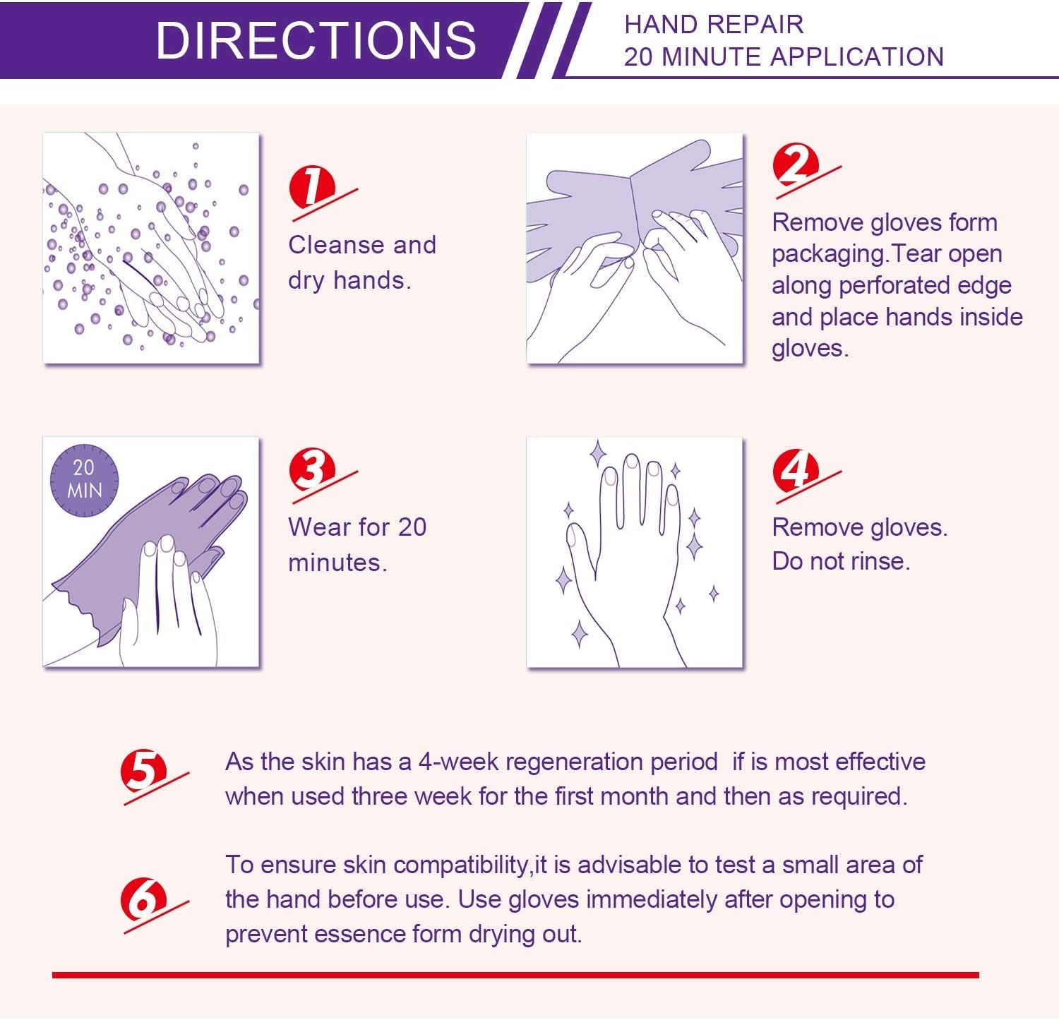 Generic hand mask glove lavender ingredient shot highlighting natural extract benefits