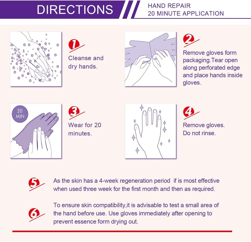 Generic hand mask glove lavender ingredient shot highlighting natural extract benefits
