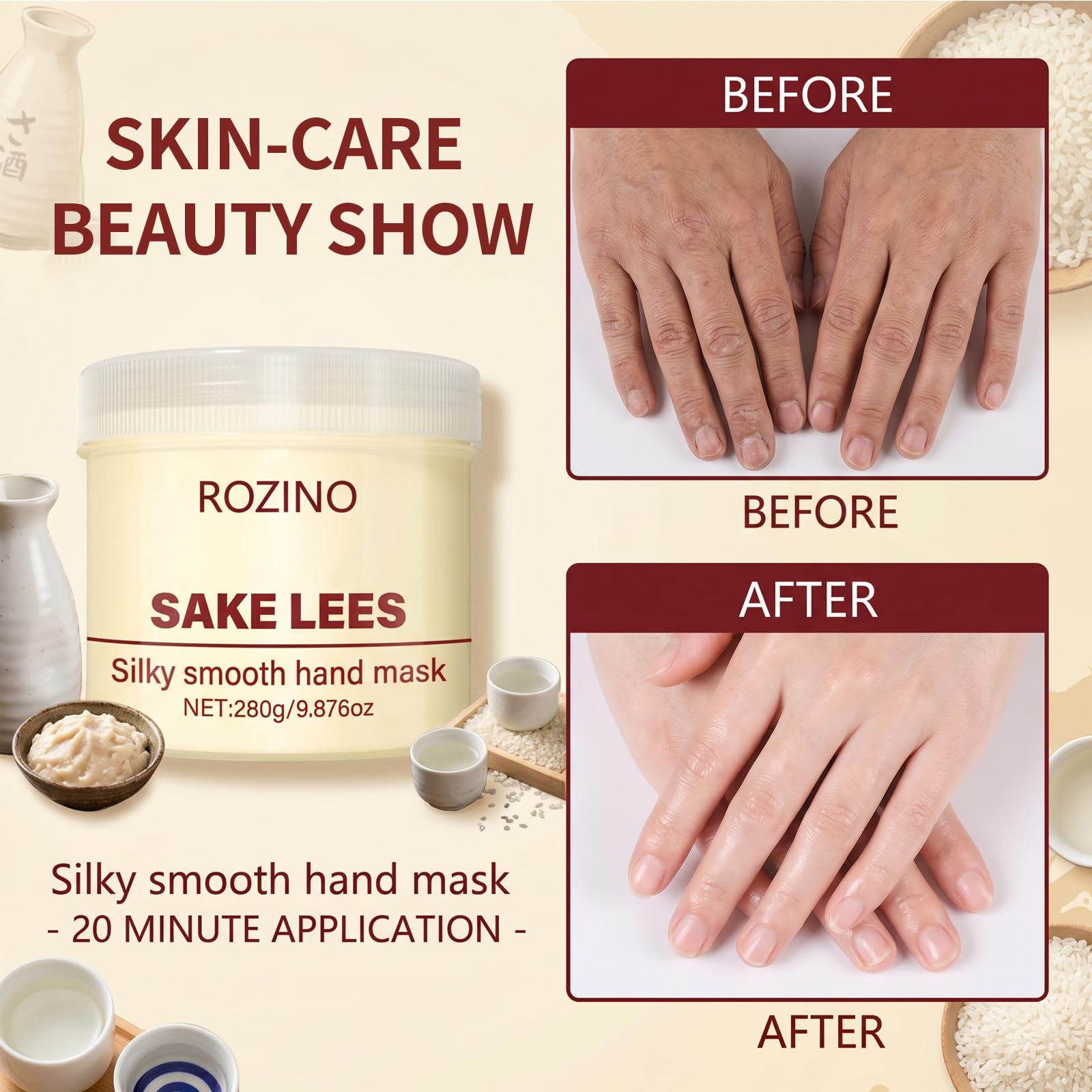 Generic brand dispensing creamy hand mask from the bottle to control application and reduce waste