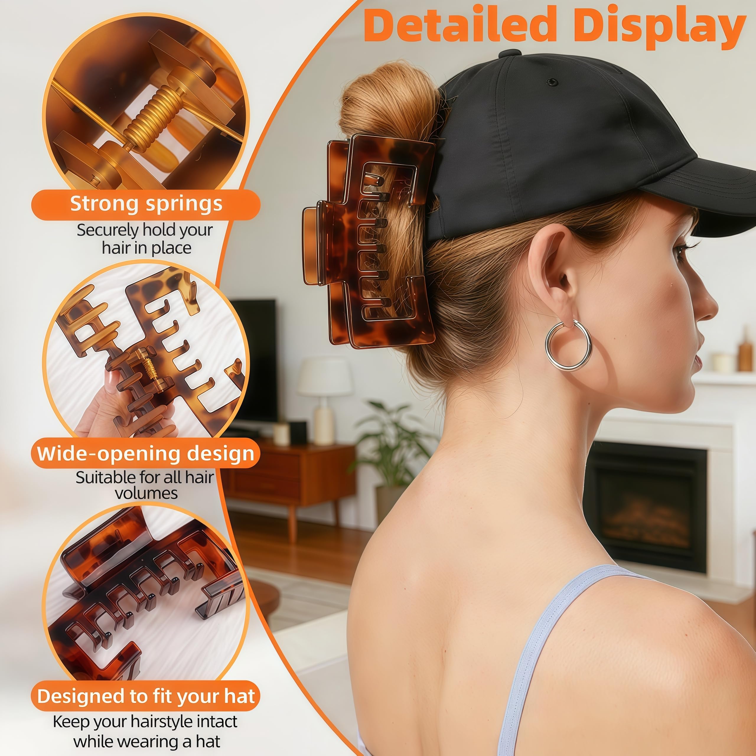 Generic brand clip fitted into a baseball cap snap, demonstrating no-dig strap alignment benefit