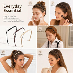 Generic headband next to hand for scale shows large size fits voluminous hair