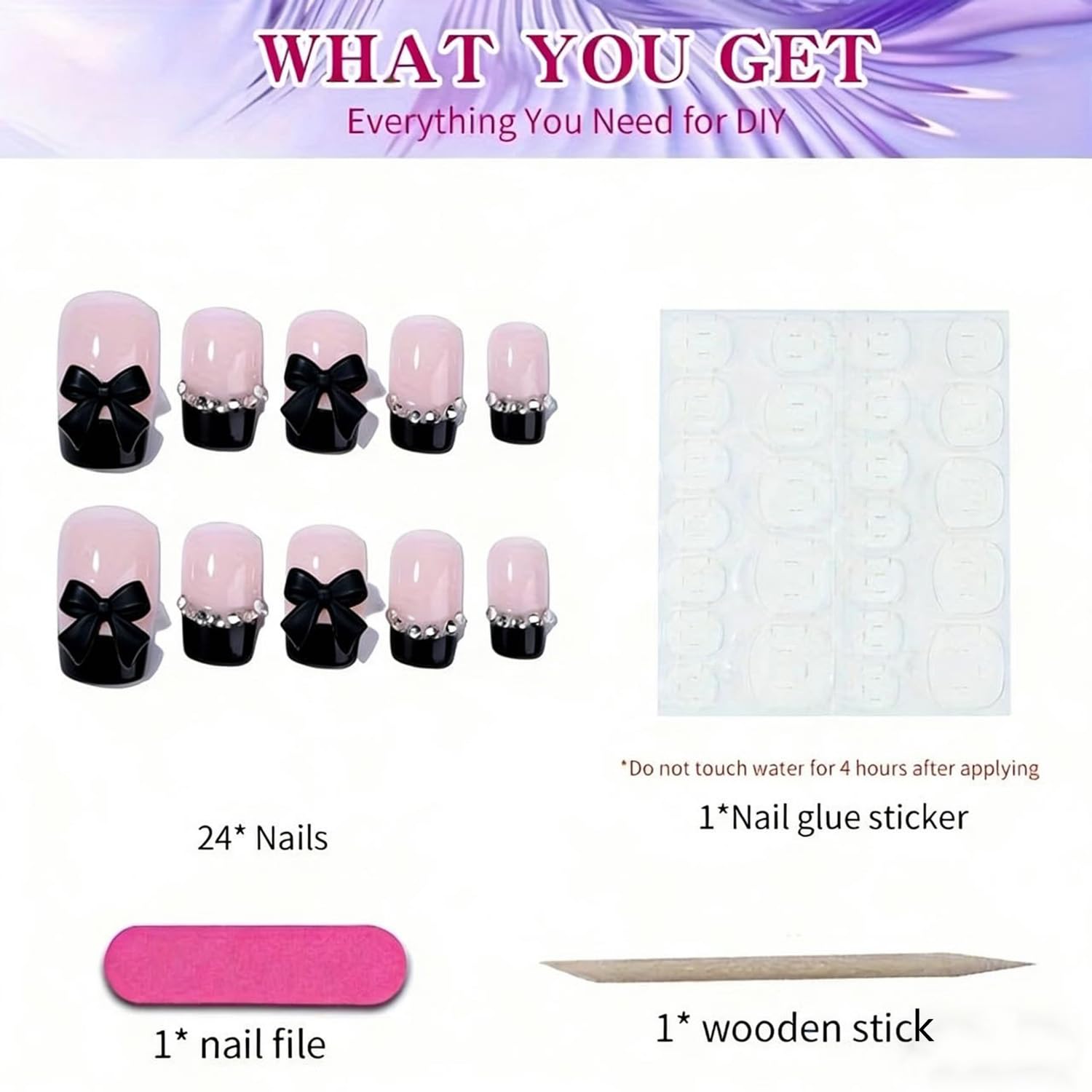 Generic in-use image of applying a press-on nail with jelly sticker for fast secure hold