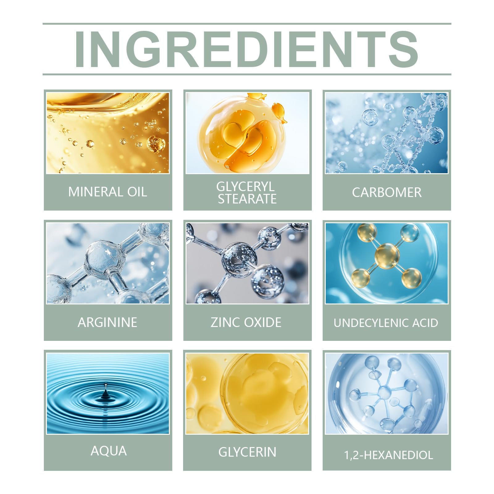 Generic clear label showing zinc oxide and undecylenic acid ingredients for reassurance