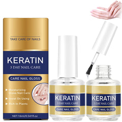 Generic keratin nail oil front bottle shows compact travel size and label benefit