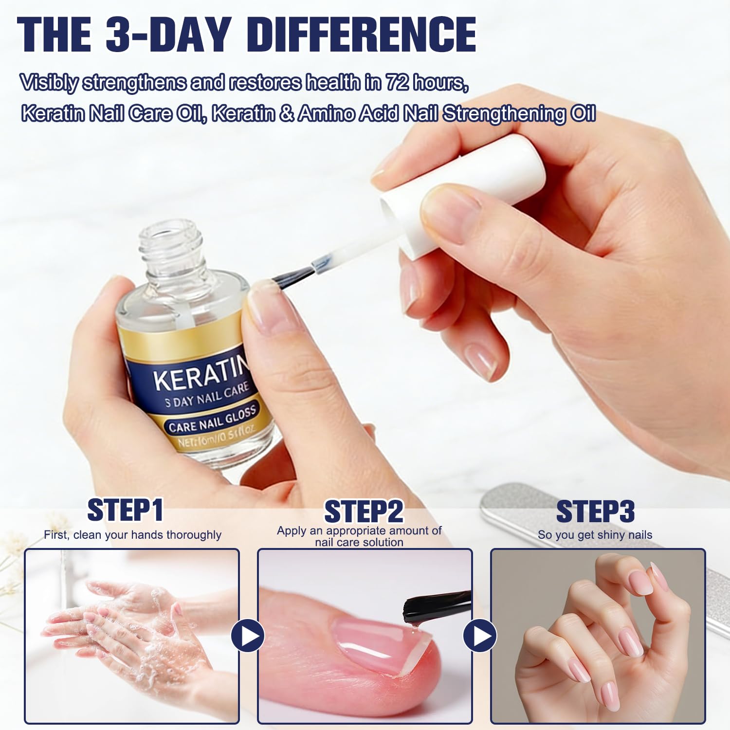 Generic keratin nail oil texture close-up highlighting lightweight, non-greasy finish