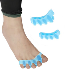 Generic brand gel toe separators front packaging showing three pairs and blue color for comfort
