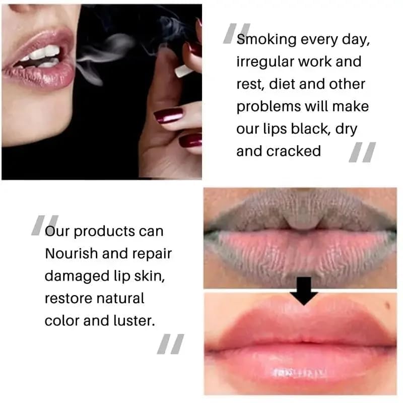 Generic lip balm before and after photo showing reduced discoloration