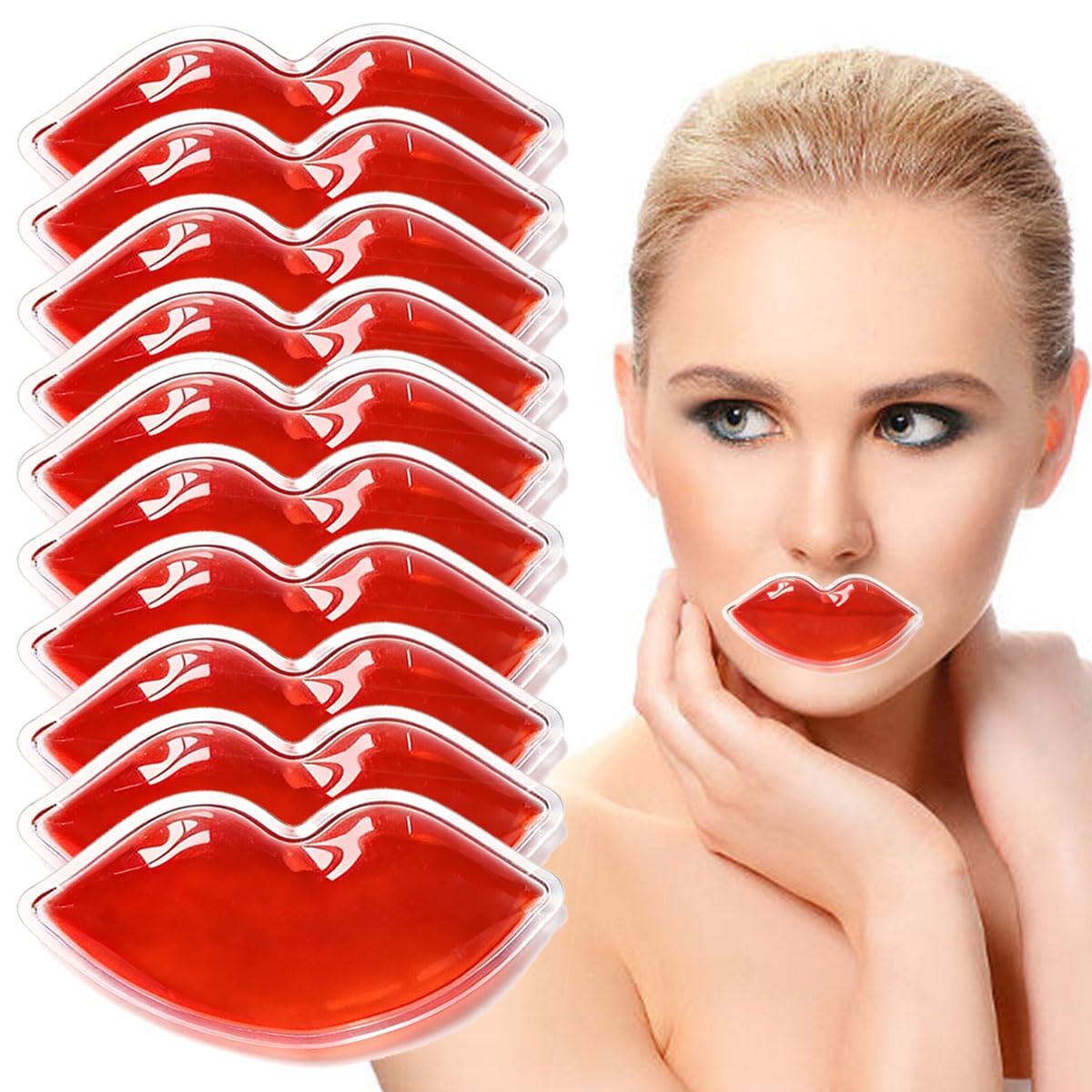 Generic lip ice pack front view showing compact lip shape and easy placement benefits