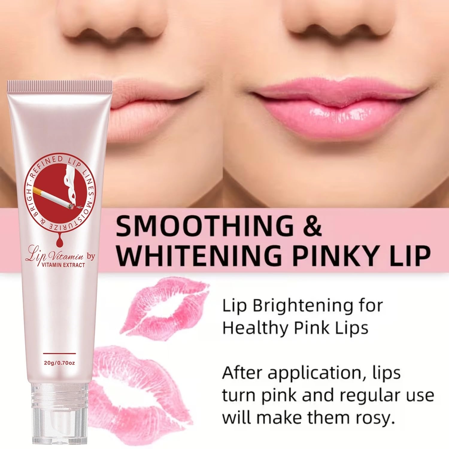 Generic balm applied on lips with visible sheen and instant hydration benefit