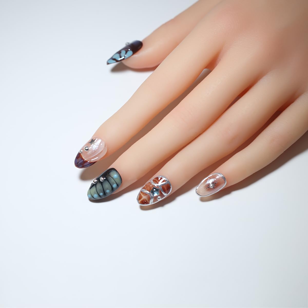 Generic marbling with silver gilding detail, highlights luxurious metallic accents