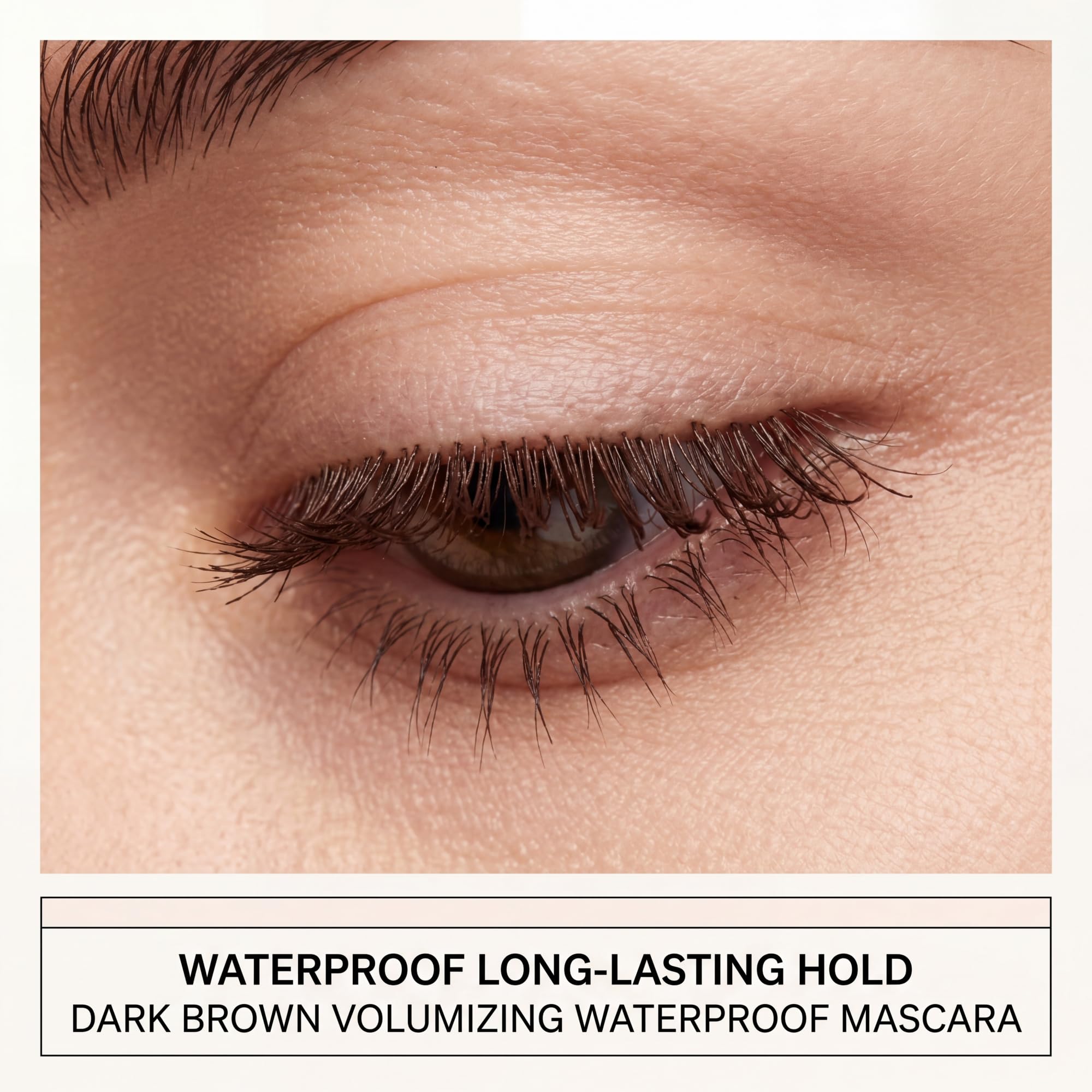 Generic mascara application in hand demonstrates smooth, clump-free coating on lashes