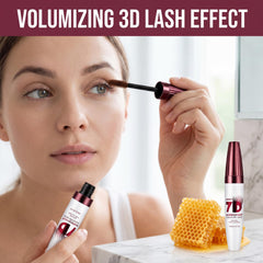 Generic before and after lashes showing visible length and lifted wide-eyed effect