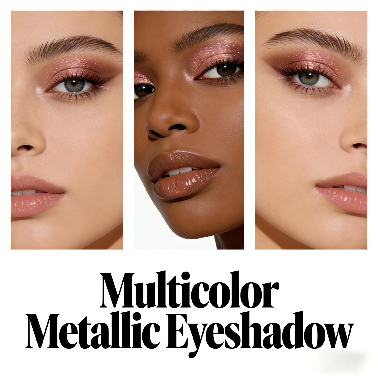 Generic model wearing evening makeup using Multicolor Metallic Eyeshadow showing dramatic photographable finish