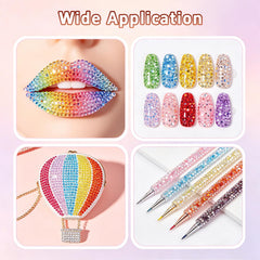 Generic nail art scene with gems applied for detailed manicure embellishment benefit