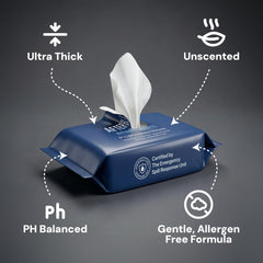 Generic brand pack on a nightstand near lamp and phone, ready for quick after-hours use