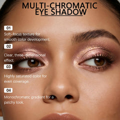 Generic open palette top view revealing vibrant multichrome shades and easy shade selection benefit