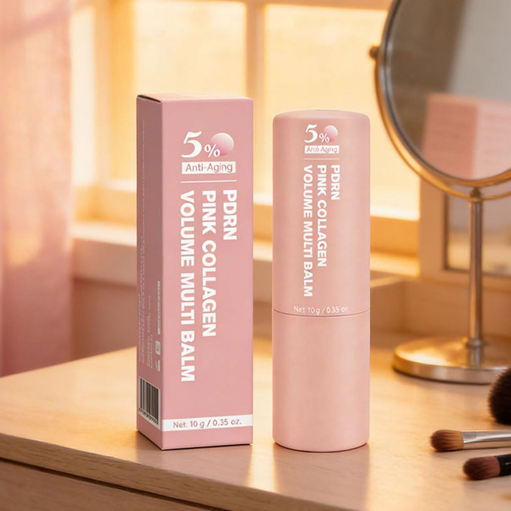 Generic PDRN Pink Collagen held in hand to show compact size and portability