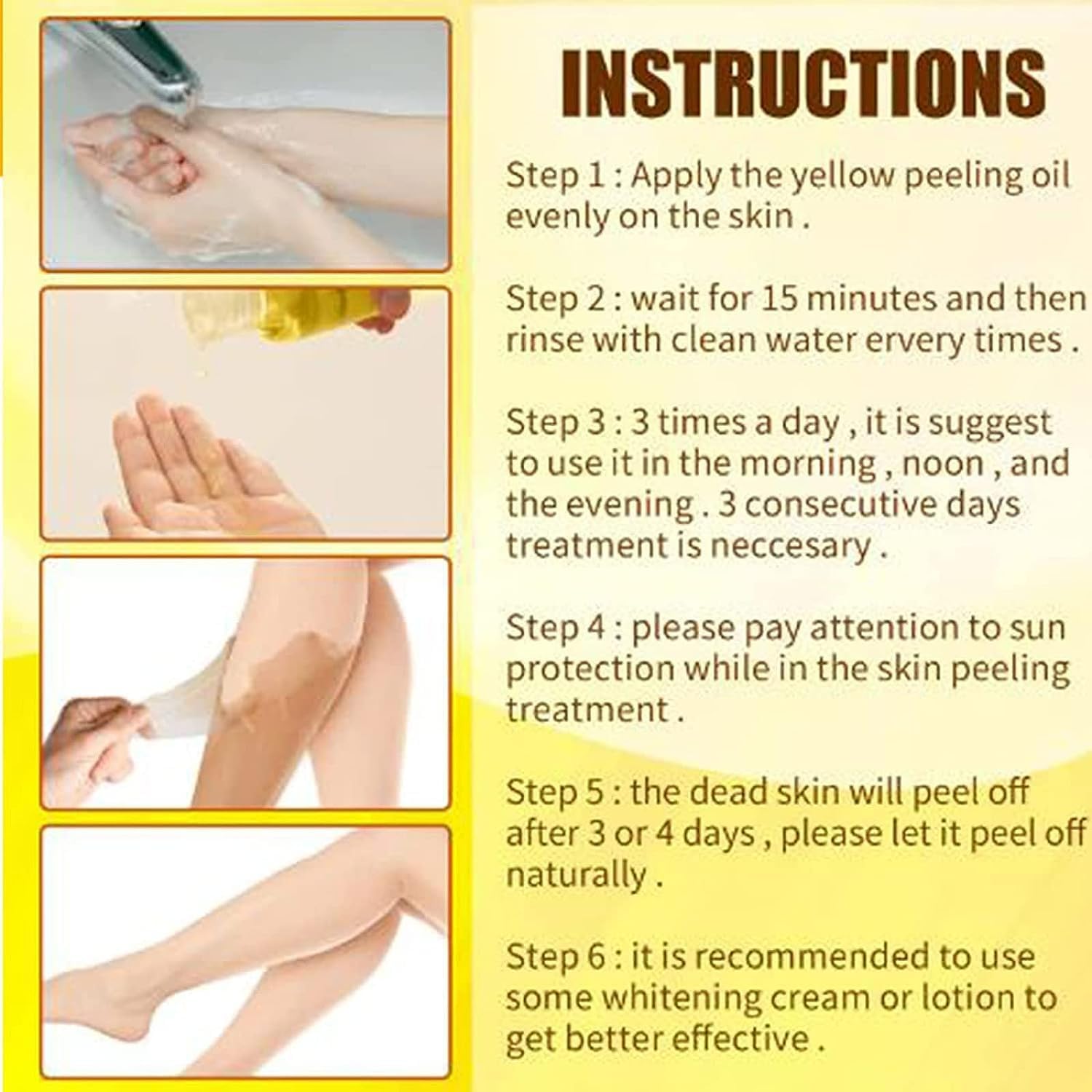 Generic peeling oil before and after results showing visible smoothing benefit
