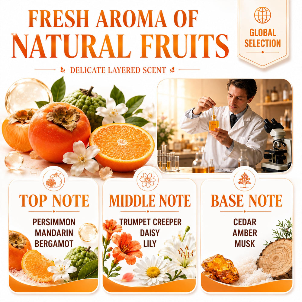 Generic persimmon soap with fresh persimmon fruit, natural persimmon extract benefit