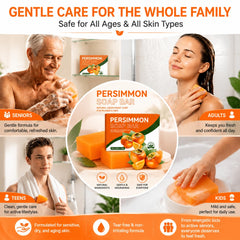 Generic persimmon soap lather in hand demonstrating gentle foaming benefit