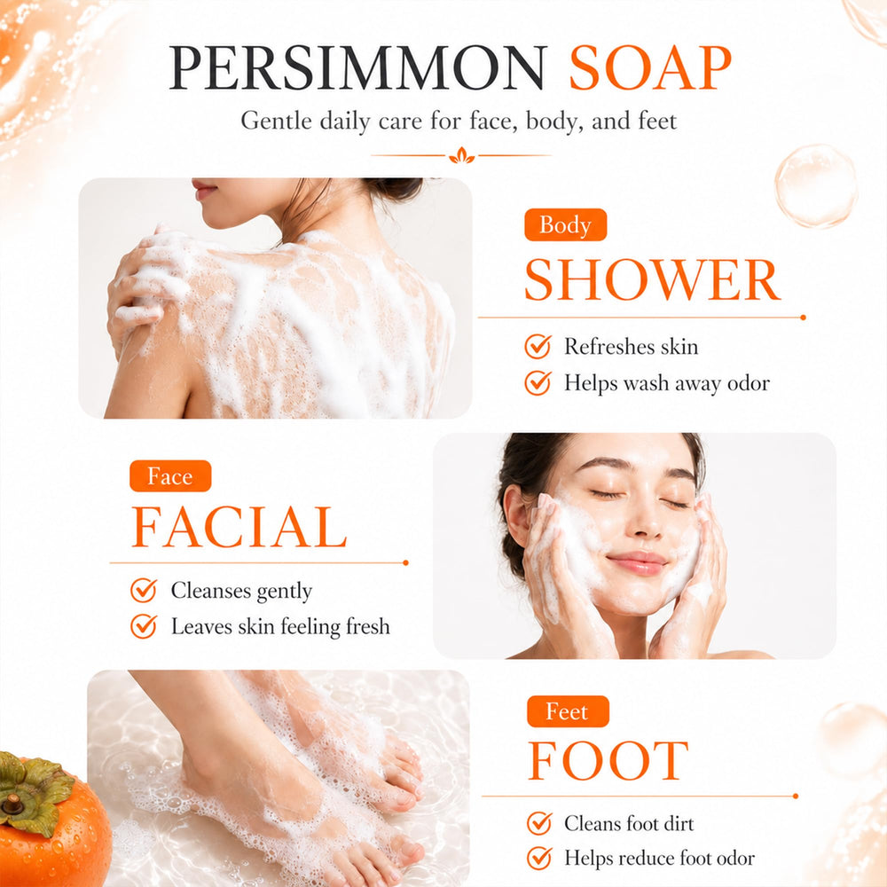 Generic persimmon soap travel pouch with bars, convenient odor control on the go