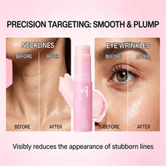 Generic pink collagen stick texture closeup highlighting creamy formula for smooth skin