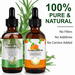 Generic pumpkin seed oil close-up texture on hand, shows lightweight absorption