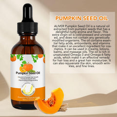 Generic pumpkin seed oil texture close-up highlighting lightweight absorption benefit