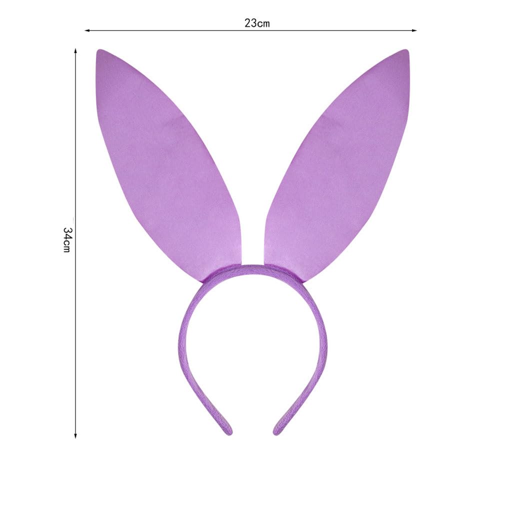 Generic purple bunny ear headband fabric close-up highlights durable texture and comfortable fit