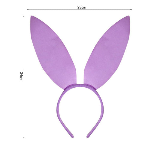 Generic purple bunny ear headband fabric close-up highlights durable texture and comfortable fit