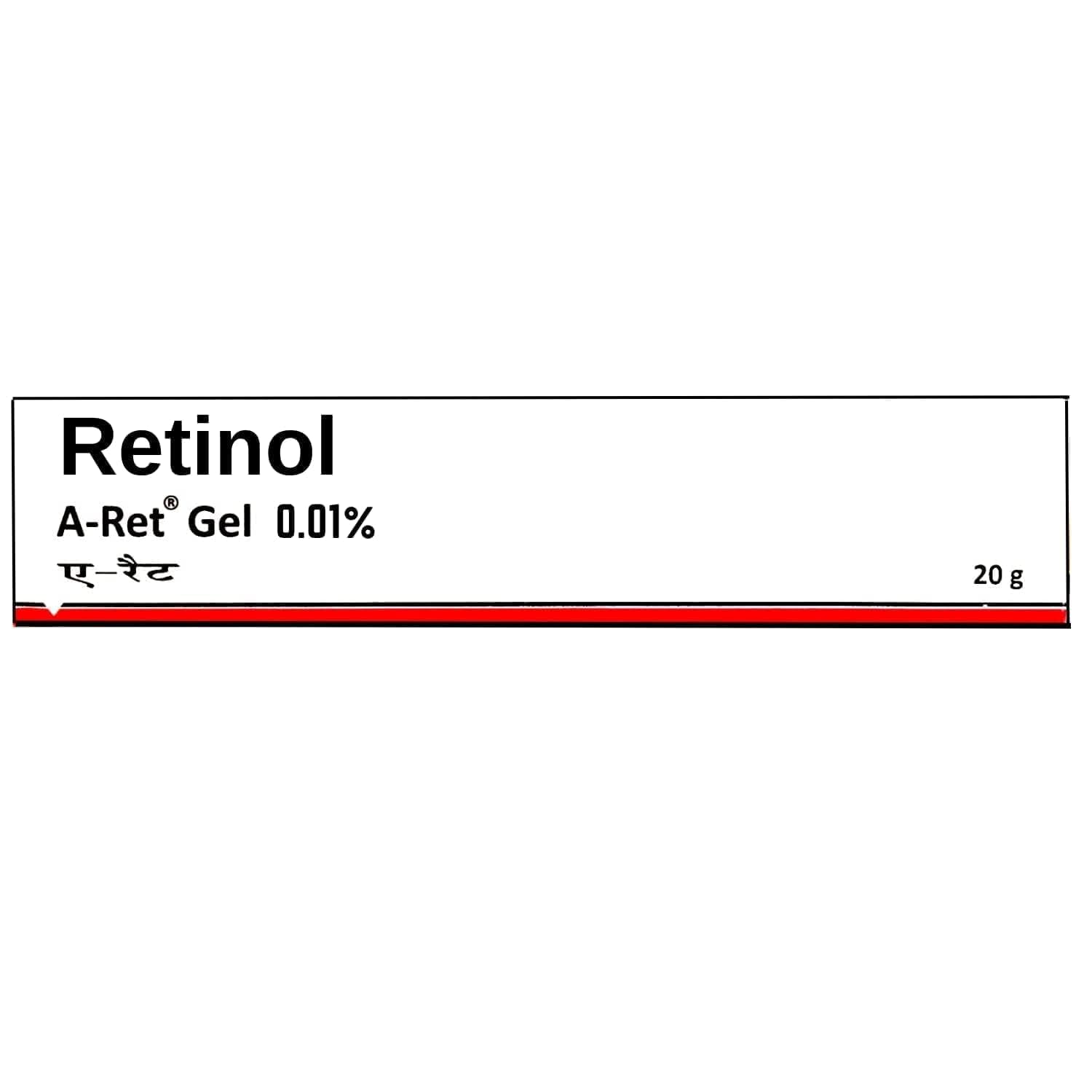 Generic retinol gel texture closeup on fingertip demonstrating non-oily fast-absorbing benefit