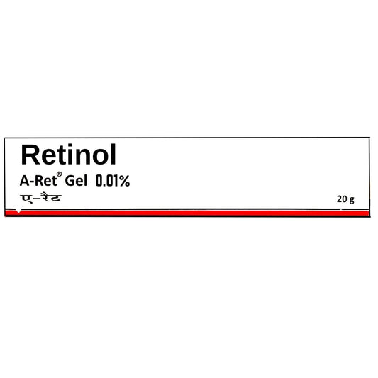 Generic retinol gel texture closeup on fingertip demonstrating non-oily fast-absorbing benefit