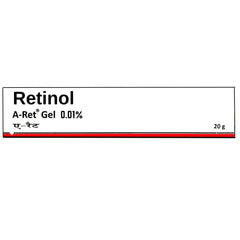 Generic retinol gel texture closeup on fingertip demonstrating non-oily fast-absorbing benefit