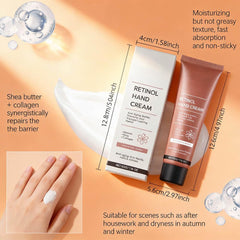 Generic retinol hand cream before and after hand texture showing reduced roughness