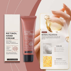 Generic retinol hand cream texture close-up showing creamy non-greasy finish for smooth-feeling hands benefit